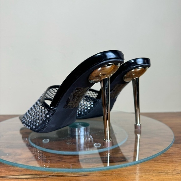 Chase and Chloe Ariane Rhinestone Mesh Sandal - black - 7 - Picture 11 of 15